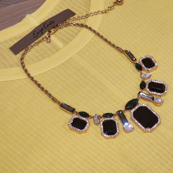 Brand New!! KATE SPADE: Gold|Emerald Green|Charcl Gray|Black|CZ|Crystal|Necklace - Picture 1 of 10